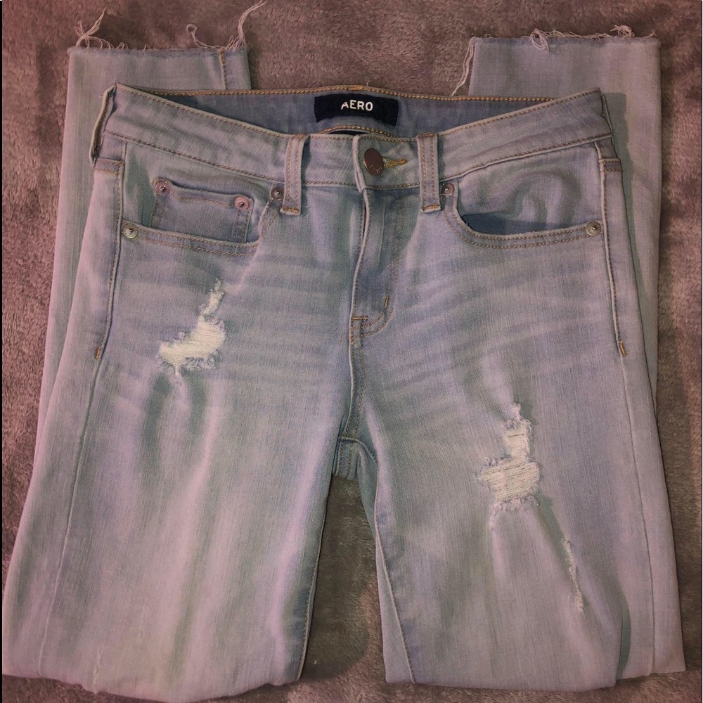 aero skinny ripped jeans